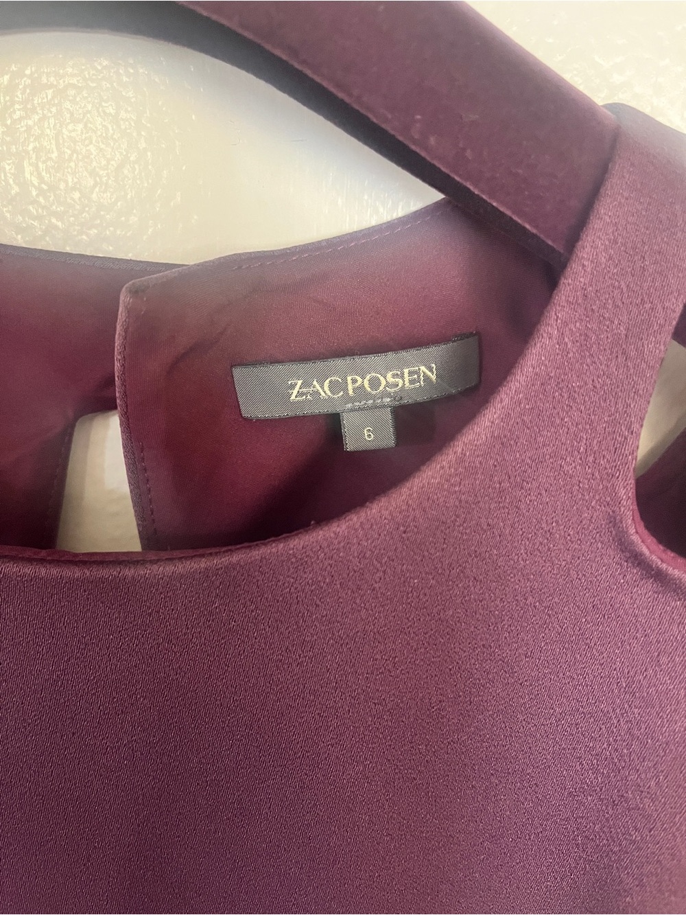 Zac Posen Plum Sheath Dress with Cutout Shoulders 6 - Picture 2 of 10
